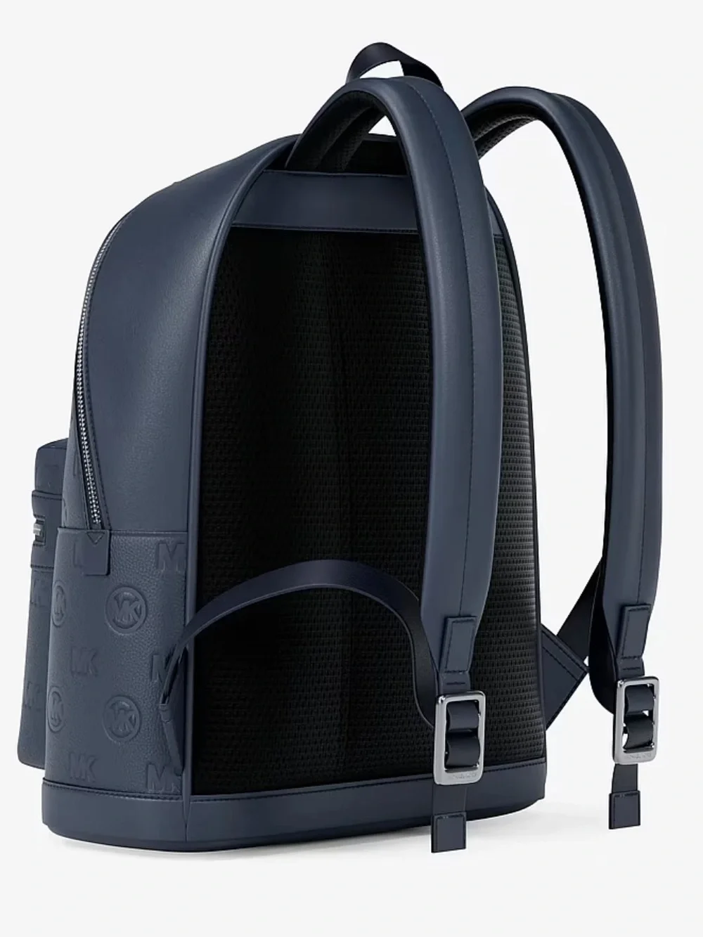 Michael Kors Men's Navy Embossed Logo Leather Backpack